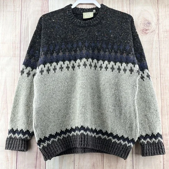 Gaeltarra County Mayor Ireland Sweater Men's 107cm Sz 42 Fairisle Knit 100% Wool - Picture 1 of 5